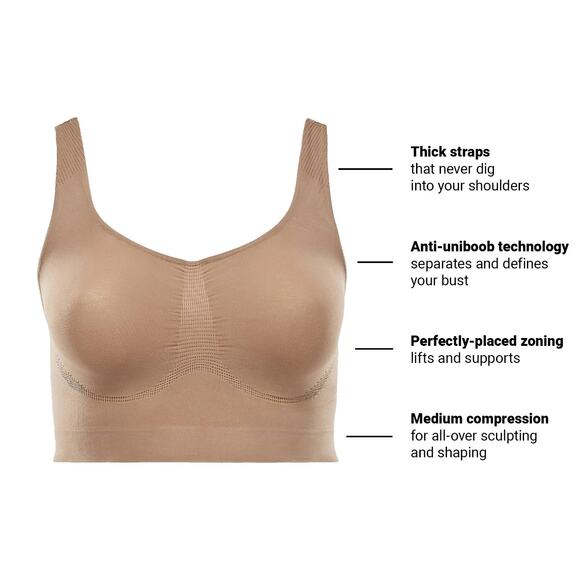 Yitty Nearly Naked Shaping Midi Bra | Size: M/L FITS SMALL | Moody Bi*ch Taupe - Picture 6 of 6
